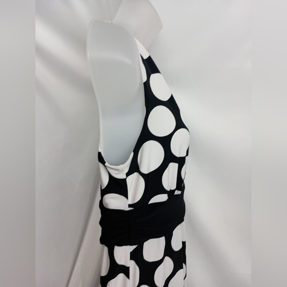 WHITE HOUSE BLACK MARKET V-Neck Polka‎ Dot Mini Fit n Flare Y2K Dress (#831) - Picture 5 of 8